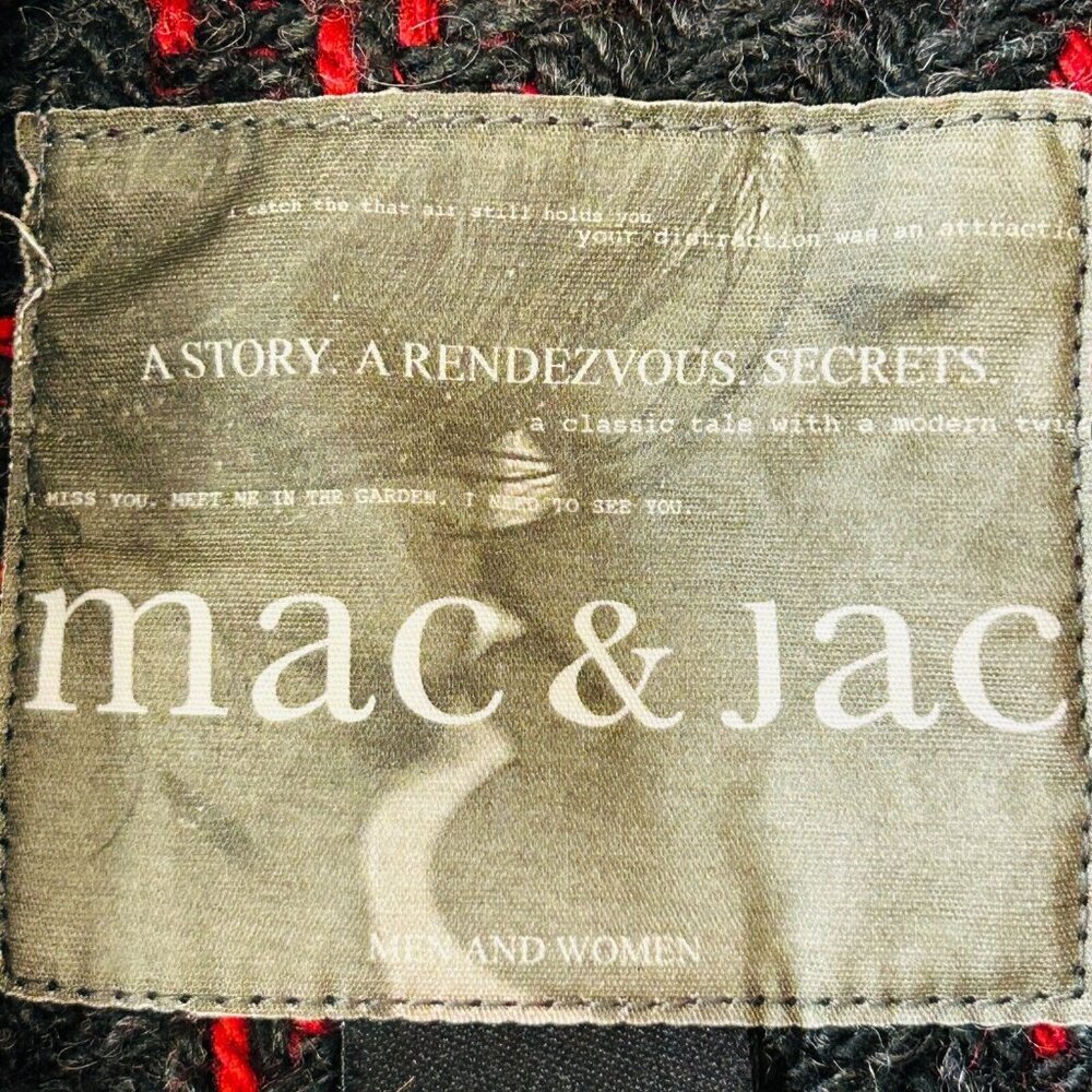 Mac & Jack Plaid Wool Blend Peacoat Sz 6 Red Black Double Breasted Lined Jacket - Picture 12 of 14